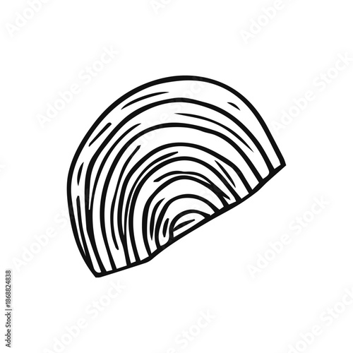 Onion sliced ​​cartoon sketch isolated