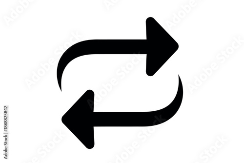 Black arrows rotating in a circular motion on white background