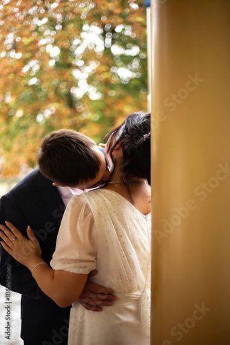young couple kissing