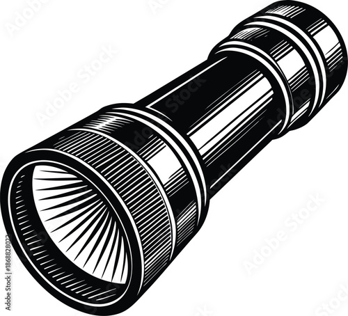 Black and white of a flashlight monochrome