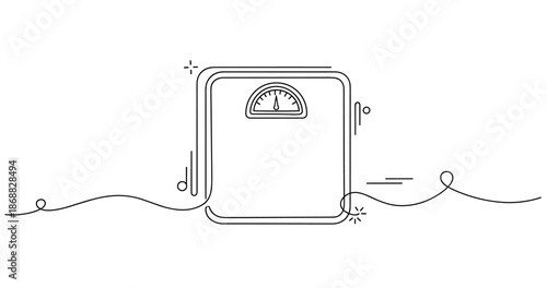 Minimalist line art of bathroom scale with a simple design. No editable strokes