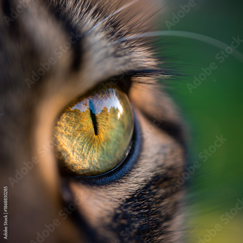 Macro view of a cat eye showing color and detail in natural light during daytime © alphaspirit