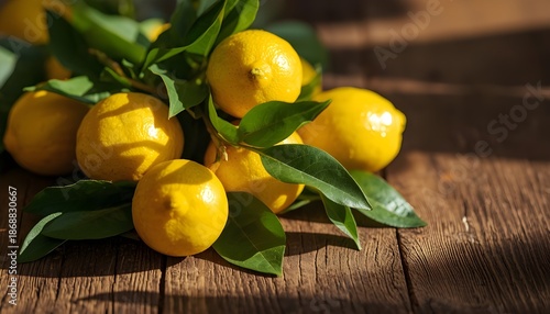 lemons on a wooden table