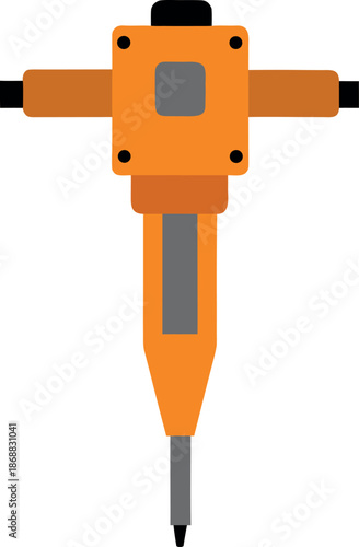 Hydraulic Hammer Icon for Demolition and Construction Equipment Illustration