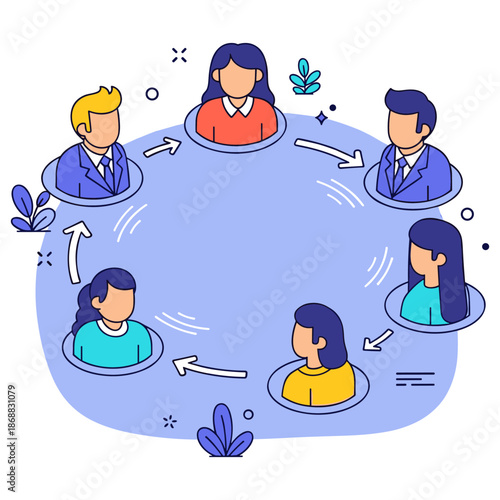 Collaborative teamwork concept with diverse professionals in discussion