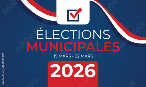 French Municipal Elections 2026 Banner with Check Mark Symbol
