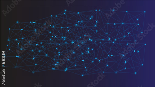 Abstract Christmas background featuring a digital glowing tree and stars in a blue night sky with shiny vector light and magic holiday space design