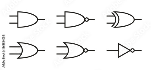 Set of logic gate symbols