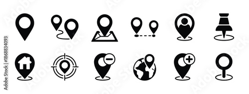 Set of Map Pointer Icons Collection for Location Navigation
