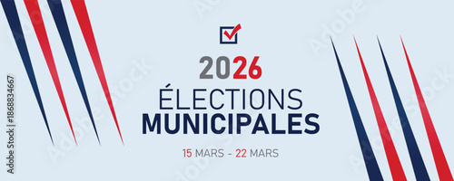 French Municipal Elections 2026 Minimal Vertical Tricolor Poster