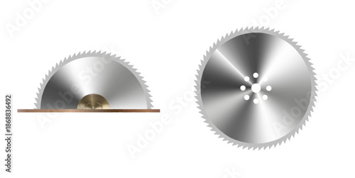 Circular saw metal flat icon. Blade icon saw tool cut. Vector