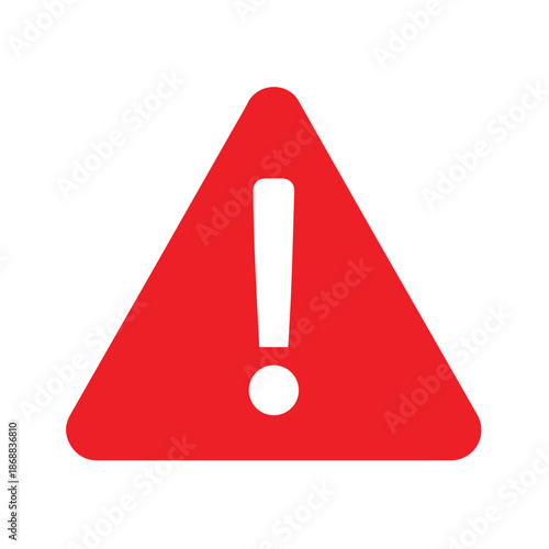 Red warning triangle icon with exclamation mark symbol.