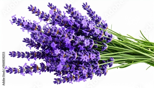 Fragrant Lavender Bouquet: A close-up shot showcases a vibrant bundle of lavender, its delicate purple blossoms and verdant stems exuding a sense of freshness and natural beauty.