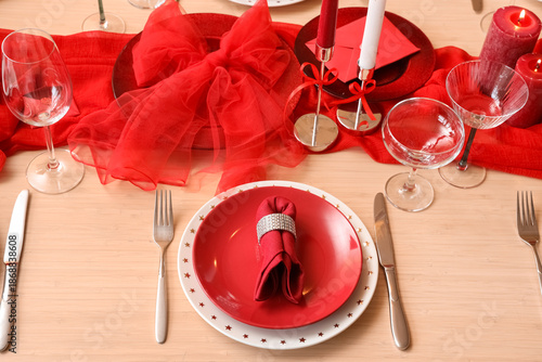 Table setting for Valentine...