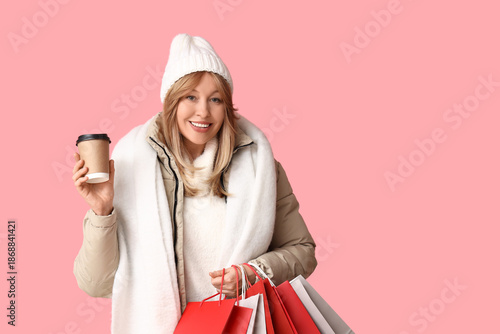 Beautiful woman in winter c...