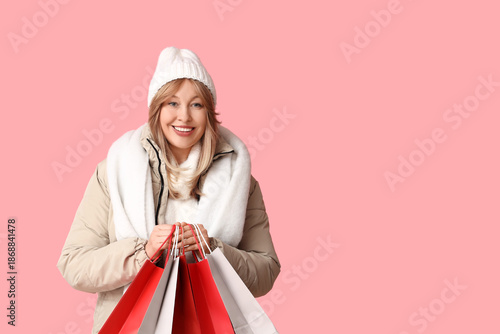 Beautiful woman in winter c...