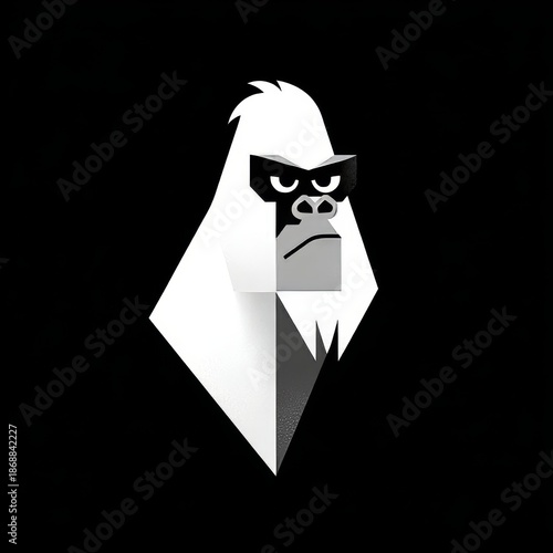 gorilla black and white icon