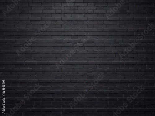 Dark black brick wall texture creating a modern and grunge background aesthetic
