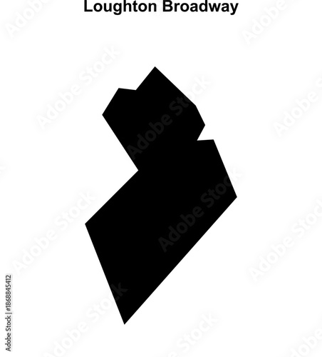Loughton Broadway (England) blank outline map