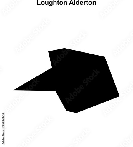 Loughton Alderton (England) blank outline map