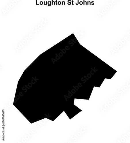 Loughton St Johns (England) blank outline map