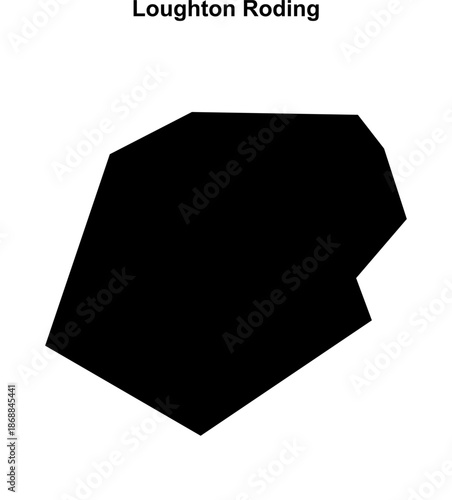 Loughton Roding (England) blank outline map