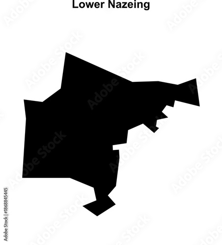 Lower Nazeing (England) blank outline map