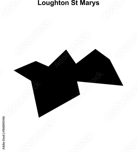 Loughton St Marys (England) blank outline map