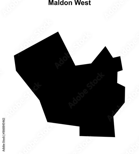 Maldon West (England) blank outline map