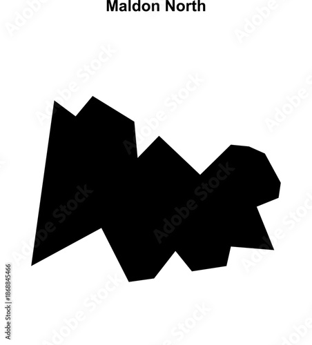 Maldon North (England) blank outline map