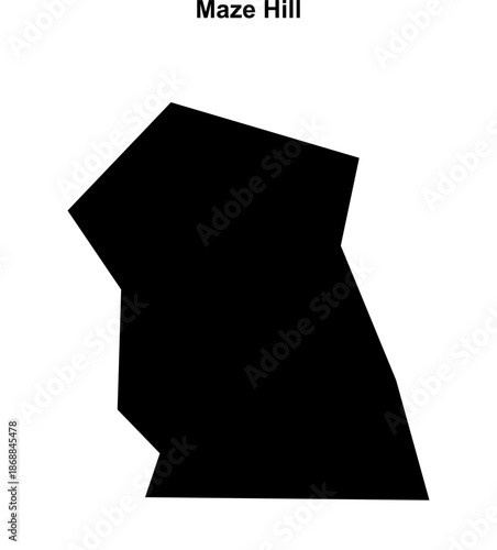 Maze Hill (England) blank outline map