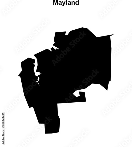 Mayland (England) blank outline map