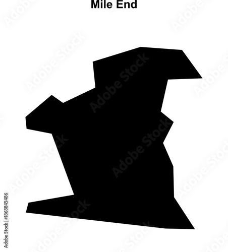 Mile End (England) blank outline map