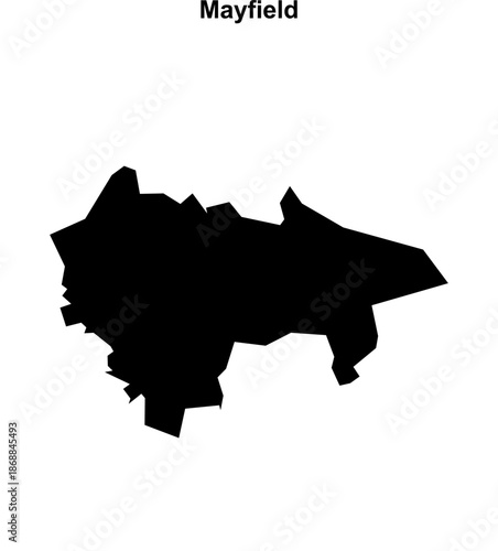 Mayfield (England) blank outline map