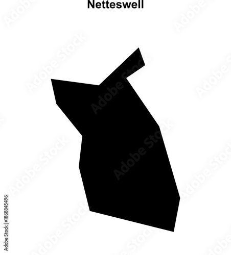 Netteswell (England) blank outline map