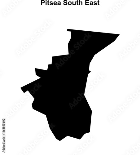 Pitsea South East (England) blank outline map