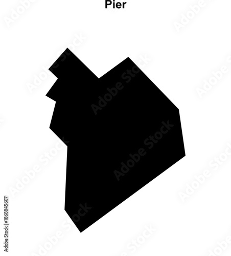 Pier (England) blank outline map