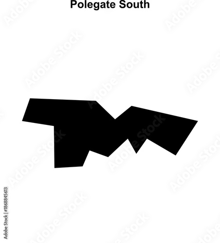 Polegate South (England) blank outline map