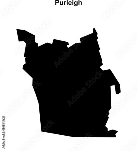 Purleigh (England) blank outline map