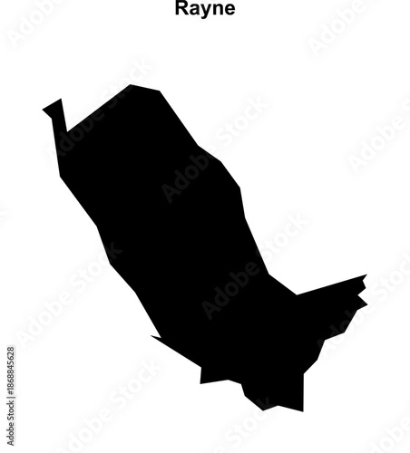 Rayne (England) blank outline map