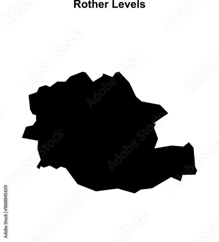 Rother Levels (England) blank outline map