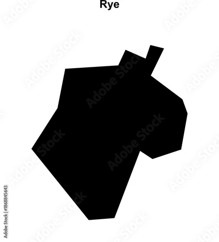 Rye (England) blank outline map