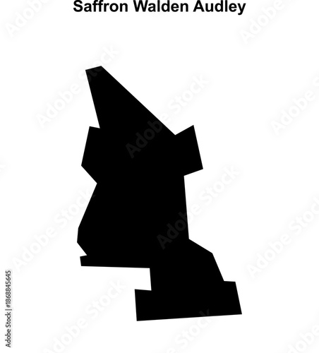 Saffron Walden Audley (England) blank outline map