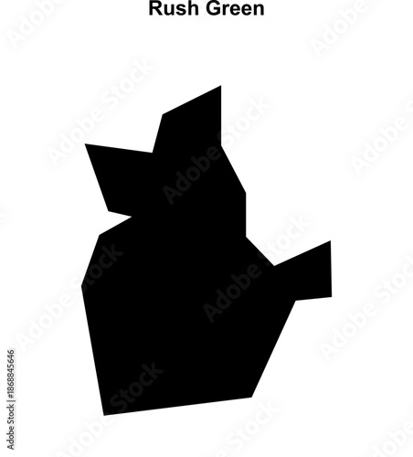 Rush Green (England) blank outline map