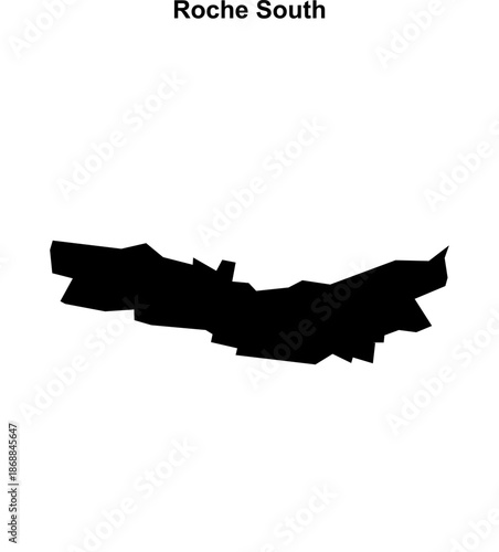 Roche South (England) blank outline map