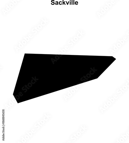 Sackville (England) blank outline map