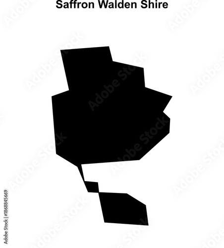 Saffron Walden Shire (England) blank outline map