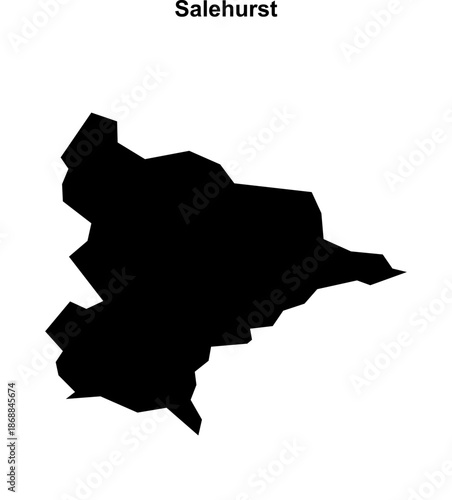 Salehurst (England) blank outline map