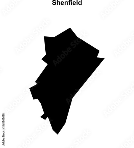 Shenfield (England) blank outline map