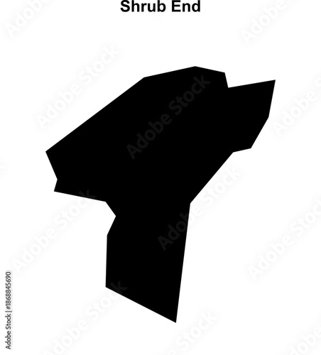 Shrub End (England) blank outline map